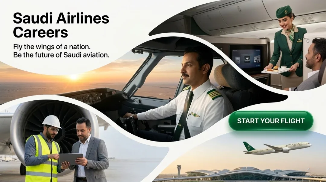 Saudi Airlines Careers 2026 | Cabin Crew, Pilot & Ground Handling Jobs in Jeddah