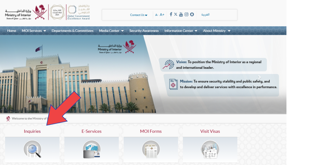 Check Qatar Visa Status Online via MOI Portal