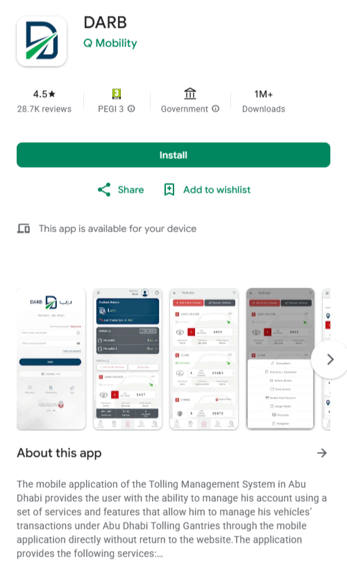 Hafilat Balance Check via DARB Official App