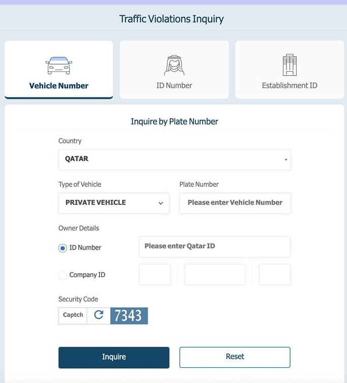 MOI Qatar Traffic Violation Check Online by Plate Number