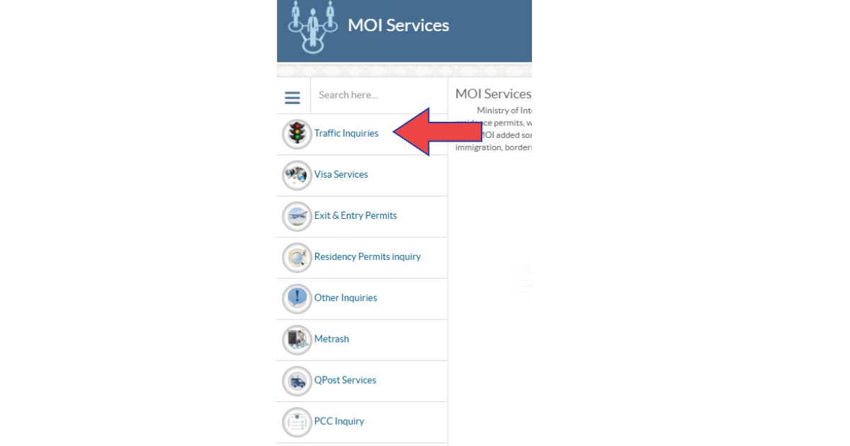 MOI Qatar Traffic Violation Check Online via MOI portal