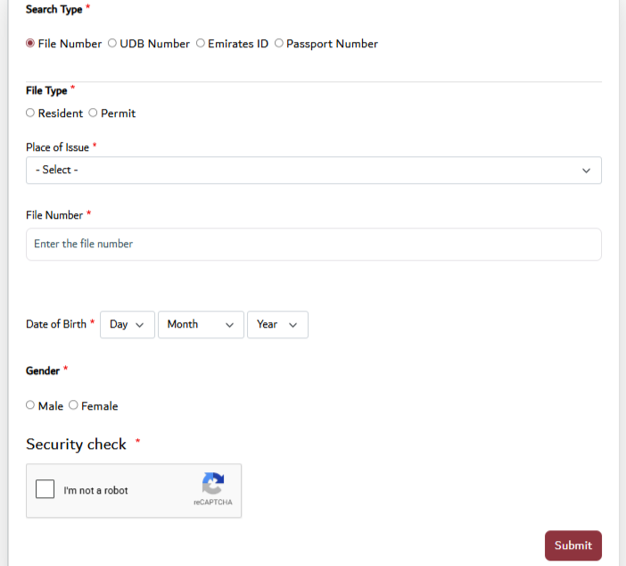 Official Dubai immigration website homepage pointing directly to the dedicated fines inquiry section for your UAE Visa Fine Check