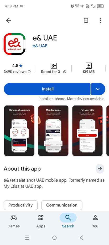 Official Etisalat Mobile App