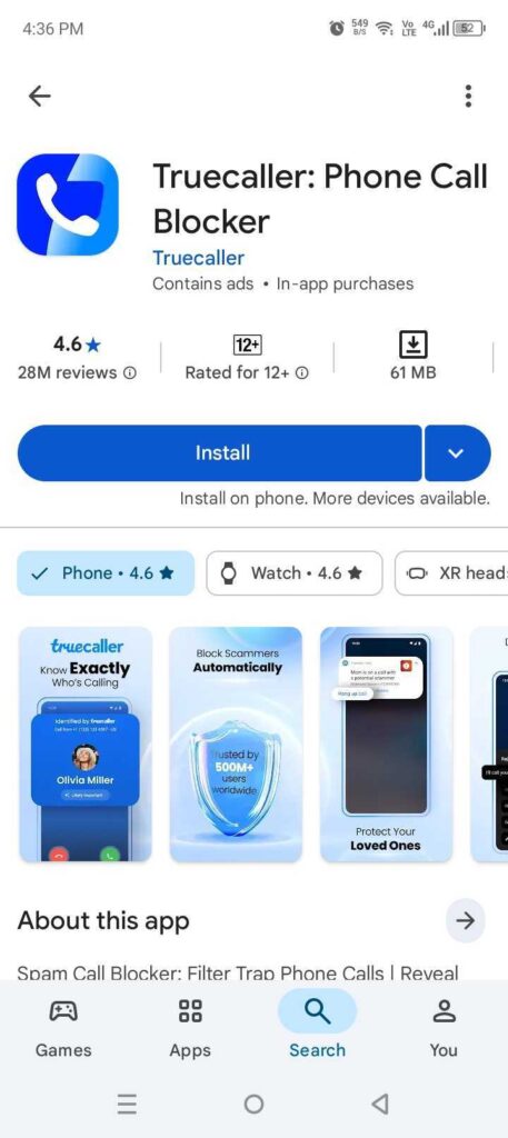 Truecaller Caller ID Application