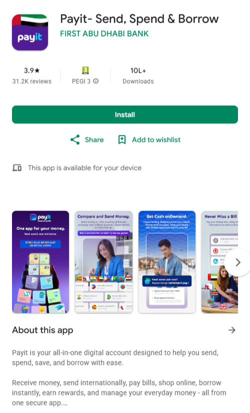 Check FAB Balance via Payit Wallet