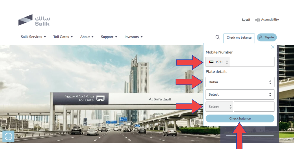 Check Salik Balance Online via Official Salik Website