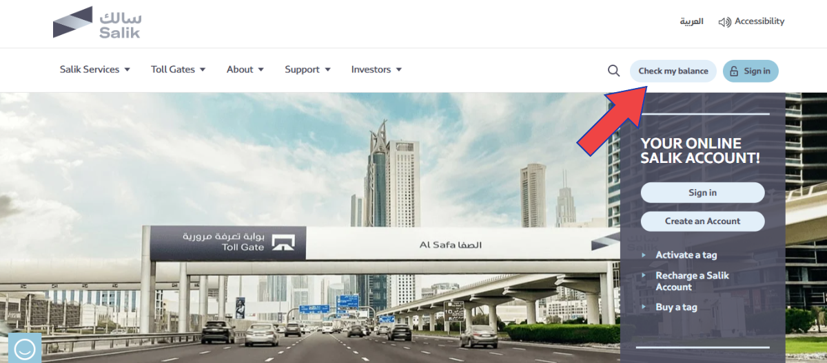 Check Salik Balance Online via Official Website