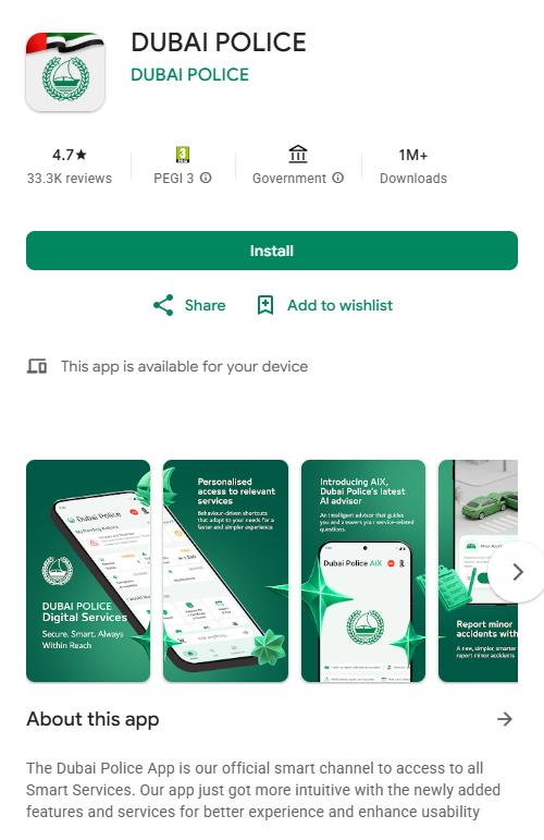 Dubai Police Fine Check Online via Official Dubai Police App
