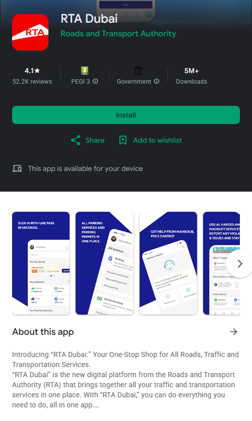 Dubai Police Fine Check Online via Official RTA Dubai App